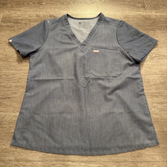 Figs Tops - FIGS Shirt Womens Large Granite Catarina One Pocket Scrub Top‎ V Neck Medical